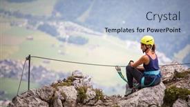  Presentation with rock climbing - Beautiful theme featuring pretty-female-climber backdrop and a light blue colored foreground