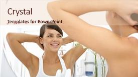  Presentation with pretty female military - Amazing slides having pretty female looking in mirror backdrop and a lemonade colored foreground