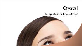  Presentation with upwards - Theme featuring pretty female looking upwards background and a white colored foreground