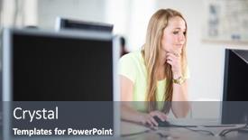  Presentation with exam results - Slide deck having pretty-female-student-looking background and a dark gray colored foreground