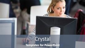  Presentation with exam results - Slide set featuring pretty-female-student-looking background and a ocean colored foreground