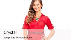  Presentation with fashion - Cool new slides with pretty females - young female fashion model isolated backdrop and a  colored foreground