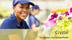  Presentation with nursery - Amazing presentation theme having pretty flower - portrait of cute african female backdrop and a yellow colored foreground