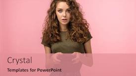  Presentation with gaming - Colorful PPT theme enhanced with pretty-gamer-girl-with-curly backdrop and a coral colored foreground