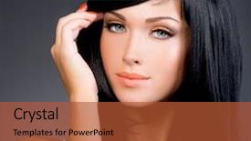  Presentation with black woman - Audience pleasing slide set consisting of pretty girl - beautiful brunette woman with long backdrop and a red colored foreground