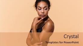  Presentation with black girl sexy fashionable mulatto - Theme featuring pretty girl 20s wearing black background and a coral colored foreground