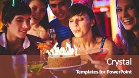  Presentation with pretty girl - PPT layouts with pretty girl blowing on candles background and a red colored foreground