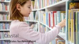  Presentation with literature - PPT theme with pretty-girl-child-reading-book background and a light gray colored foreground