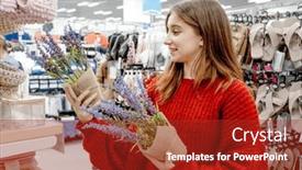  Presentation with lavander - Slide deck enhanced with pretty-girl-choosing-artificial-lavander background and a crimson colored foreground