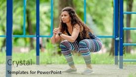  Presentation with pretty girl - PPT layouts consisting of pretty-girl-doing-squats background and a  colored foreground