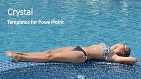  Presentation with pretty girl - PPT layouts with pretty girl enjoyng the sun background and a  colored foreground