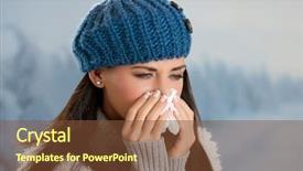  Presentation with fever - Slide deck with pretty girl has flu background and a tawny brown colored foreground