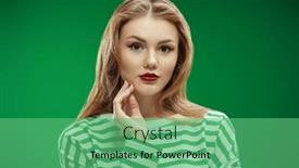  Presentation with makeup - Slide set consisting of pretty-girl-in-a-green background and a seafoam green colored foreground