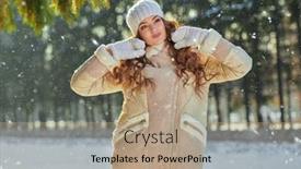  Presentation with pretty girl - Slides featuring pretty-girl-in-a-warm background and a coral colored foreground