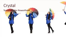  Presentation with oktoberfest bavarian white and blue - Presentation design enhanced with pretty girl in blue winter background and a lemonade colored foreground