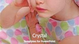  Presentation with fancy dress - Presentation consisting of pretty girl in fancy polka dot dress background and a coral colored foreground