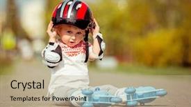  Presentation with pretty girl - Theme enhanced with pretty girl in roller skates background and a mint green colored foreground