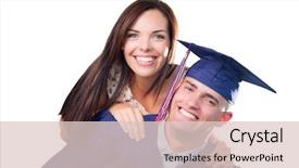  Presentation with teen mom cap and gown holding a baby - Audience pleasing presentation design consisting of pretty girl isolated on white backdrop and a lemonade colored foreground