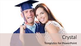  Presentation with teen mom cap and gown holding a baby - Presentation design enhanced with pretty girl isolated on white background and a lemonade colored foreground