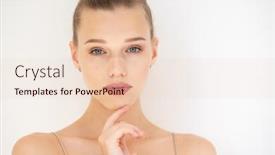  Presentation with pretty girl - Colorful slide deck enhanced with pretty-girl-portrait-of-beautiful backdrop and a lemonade colored foreground