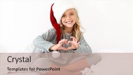  Presentation with pretty girl - Amazing PPT theme having santa's hat showing heart backdrop and a  colored foreground