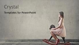  Presentation with law race horse - Presentation featuring pretty-girl-sitting background and a light gray colored foreground