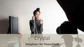  Presentation with influencer - Presentation with pretty-girl-taking-a-video background and a light gray colored foreground