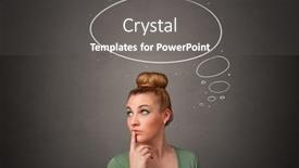  Presentation with rain for speech - PPT layouts consisting of pretty-girl-thinking-with-speech background and a dark gray colored foreground