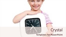  Presentation with pretty girl - Audience pleasing slide set consisting of pretty girl with big clock backdrop and a  colored foreground