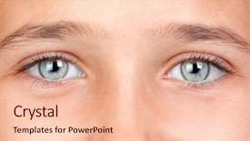  Presentation with pretty girl - Theme featuring pretty girl with blue eye background and a lemonade colored foreground