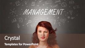  Presentation with task - Presentation design enhanced with pretty girl with business task background and a tawny brown colored foreground