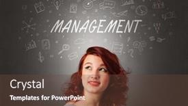  Presentation with pretty girl - Presentation theme consisting of pretty girl with business task schedule concept background and a tawny brown colored foreground