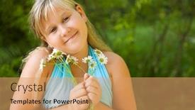  Presentation with pretty girl - PPT layouts featuring pretty-girl-with-daisy background and a coral colored foreground