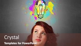  Presentation with design thinking - Audience pleasing presentation design consisting of pretty girl with design thinking concept backdrop and a tawny brown colored foreground