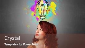  Presentation with design thinking - Audience pleasing slide deck consisting of pretty-girl-with-design-thinking backdrop and a tawny brown colored foreground