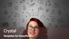  Presentation with above and beyond - PPT layouts with pretty girl with drawn tasks background and a tawny brown colored foreground