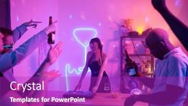  Presentation with long hair - Colorful slide set enhanced with pretty-girl-with-long-blond backdrop and a purple colored foreground