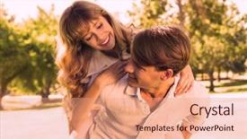  Presentation with give first and u will get back - Slide set consisting of pretty girlfriend a piggy back background and a coral colored foreground