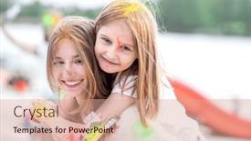  Presentation with indian festival - Presentation design with pretty-girls-sisters-in-indian background and a coral colored foreground