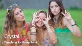  Presentation with black women and teen girls - PPT theme consisting of pretty group of teens girls background and a  colored foreground