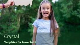  Presentation with pretty girl - Amazing presentation design having pretty-happy-smiling-thinking backdrop and a tawny brown colored foreground