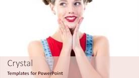  Presentation with emotions - Cool new presentation theme with pretty-happy-young-woman-depicts backdrop and a lemonade colored foreground