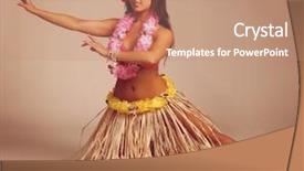  Presentation with hawaiian luau - Slide set enhanced with pretty hawaiian tropical hula dancer background and a coral colored foreground