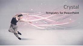  Presentation with hip hop - Colorful slide set enhanced with pretty hip hop dancer dancing contemporary dance illustrated with glowing motion lines in the background concept backdrop and a lemonade colored foreground