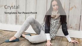  Presentation with camera - PPT theme consisting of pretty-hipster-looking-at-camera background and a light gray colored foreground