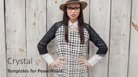  Presentation with bleached - Slides with pretty-hipster-posing-for-camera background and a light gray colored foreground