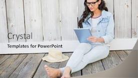  Presentation with bleached - Slide deck featuring tablet against bleached wooden background and a lemonade colored foreground