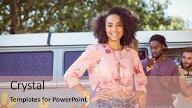  Presentation with festival music - Amazing PPT layouts having pretty hipster smiling at camera at a music festival backdrop and a lemonade colored foreground