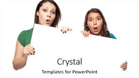  Presentation with mother board - Audience pleasing PPT theme consisting of pretty hispanic girl and mother holding blank board isolated on a white background backdrop and a white colored foreground