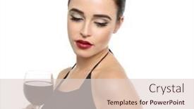  Presentation with alcoholic - Cool new PPT layouts with pretty-lady-drinks-alcoholic-drink backdrop and a lemonade colored foreground